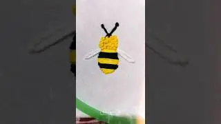 🐝 bee design #embroidery #trending #shortmusic #shorts