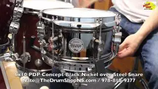 PDP Concept Black Nickel over Steel Snare 6x10 - The Drum Shop North Shore