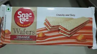 Snac tac Wafers ORANGE FLAVOURED WAFER BISCUITS Full Review Price And Taste