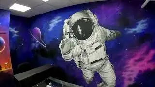 Роспись стен - космонавт 🎨 (Colors Life)