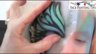 BUTTERFLY FACE PAINT TUTORIAL STENCIL EYES
