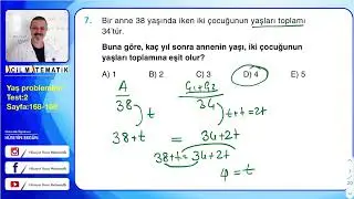 ACİL YAYINLARI MATEMATİĞİN İLACI TYT SORU BANKASI Yaş problemleri test:2 sayfa:168-169