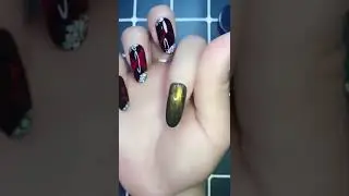 DIY Nails | Dark Red Cat Eyes Nail Design💅💅