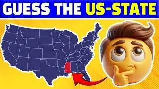 GUESS THE US-STATE ON THE MAP 🌎 Geography Quiz 2025