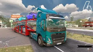 Transporting luxury car - truck logistics simulator || 4K gameplay 