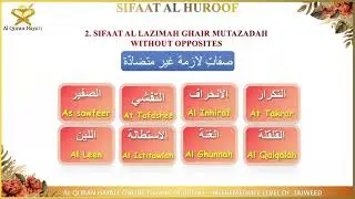 Hams And Jahr : Sifaat al Lazima mutadhawdah - with opposites| Al Quran Hayati