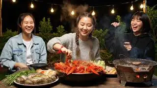 A Feast of Crayfish, Mussels & River Snails 🦞 | Wild Seafood Adventure!