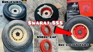 Tractor front rim paint and fibre weight || swaraj 855 paint 🎨 