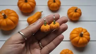 Little crochet pumpkin earrings | crochet earrings 