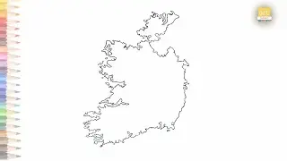 Map of Ireland outline sketch | How to draw Ireland map outline drawing step by step | Map drawing