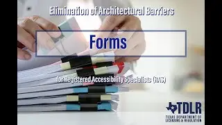 Forms for Registered Accessibility Specialists - Elimination of Architectural Barriers Program