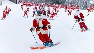 More than 300 Santas hit slopes at Sunday River for good cause