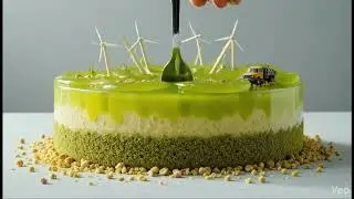 Wind Farm Plateau Cake Asmr Cutting #cakeasmr #asmr #cakecutting 