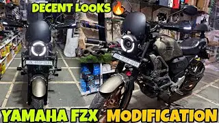 YAMAHA FZX ko dedia Decent Look Modification karke 😍| Crash Guard | Visor | Hand Guard |