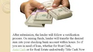 Apply for auto cash loan by title cash now