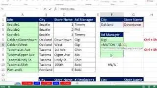 Excel Magic Trick 1174: Two Lookup Values For VLOOKUP? How Do I Do That? (6 Methods)