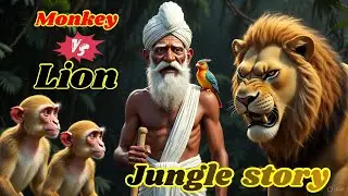 Lion vs Monkeys Ended by a Farmer | Beautiful Story| chota jungle vlog #emotionalstory 