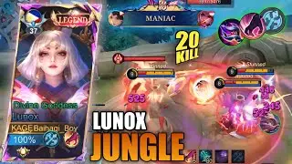20 убийств и маньяк!! Геймплей Lunox Jungle. Я использую Burn Retribution и сборку.