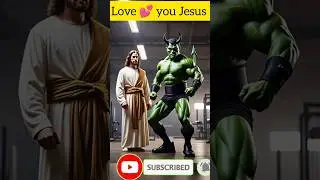 Jesus Christ vs green devil 👿 to fating #jesus #jesuschrist #god #shorts
