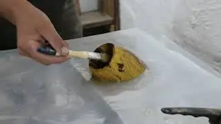 DIY Wooden Clock from a Found Acacia Root | Natural Oil Finish