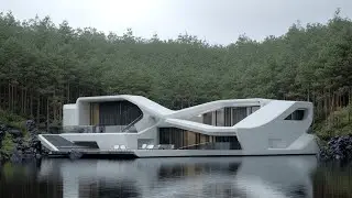 Futuristic house drawn by AI 36 / healing music created by AI.Casa futurista dibujado por AI