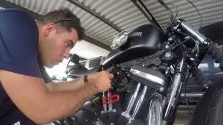 How to install an air cleaner on a Sportster!