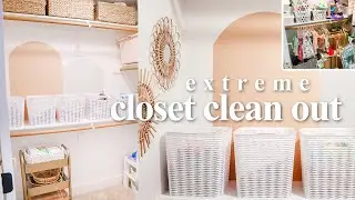 EXTREME CLOSET CLEAN OUT and Makeover | Organize, Declutter, Clean With Me 2020