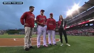 TEX@LAA: Trout receives third Silver Slugger Award