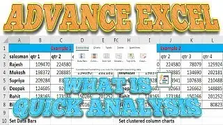 WHAT IS QUICK ANALYSIS|ADVANCE EXCEL TUTORIAL IN HINDI