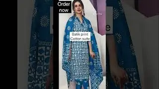 Batik print cotton #suits available  ladies suits online clothes party wear suits available #single