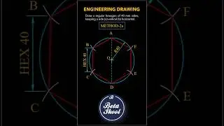 How to Draw a regular Hexagon | Method 2a | Beta Skool  #engineeringdrawing