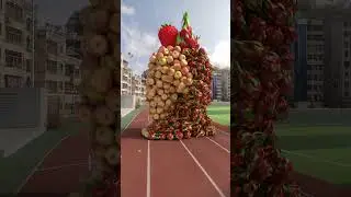 Sydney vs Apple people collision and scattering 4cd animation#UnzipAnimation#SpecialEffects