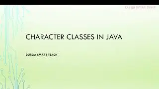Character Class in Java