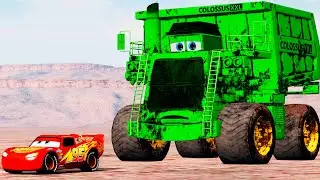 EPIC ESCAPE FROM GIANT MACK MONSTER-TRUCK VS LIGHTNING MCQUEEN IN BEAMNG DRIVE