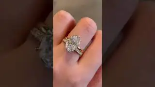 Oval luxury diamond ring, two-piece engagement ring set. Romantic and vintage. #engagementring
