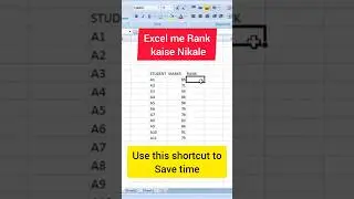 how to use rank formula in excel ll Rank formula in excel #excel #exceltutorial @StudySpan