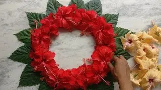 Unique Floor decoration idea// Flowers nd leafs decor idea //Floor decoration