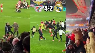 Completely Crazy Benfica Fan Reactions To Goalkeeper Last Minute Goal Against Real Madrid (90+8!)