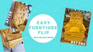 EASY Thrift Flip | MCM Velvet Chair | $115 Profit | Sustainable Furniture | DIY FURNITURE FLIPPING|