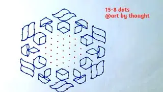 Easy 15-8 dots deepam kolam design  || Diwali special 
