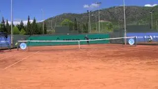 Junior players training at Guillermo Vilas Tennis Academy Mallorca