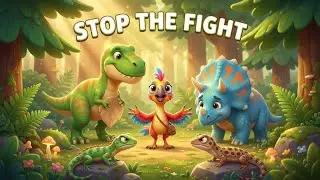 Dino Friends Stop the Fight 🦎🌿 | Dinosaur Story About Sharing for Kids