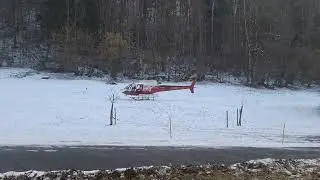 Take-Off eines Swisshelicopter H125 im Frühlingsanfang 2025