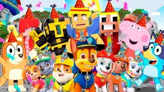 CELEBRAMOS MI CUMPLEAÑOS CON LA PAW PATROL, BLUEY Y MÁS EN MINECRAFT 🥳