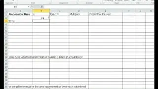 Trapezoidal Rule in Excel