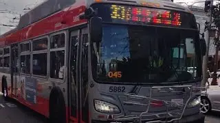 SF Muni: New Flyer Xcelsior XT40 #5862 on 33 Ashbury/18th Street