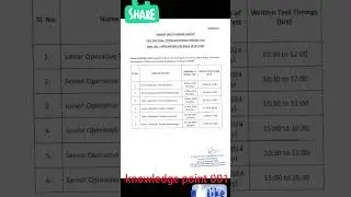 MISHRA DHATU NIGAM LIMITED (MIDANI) Exam date Release #job