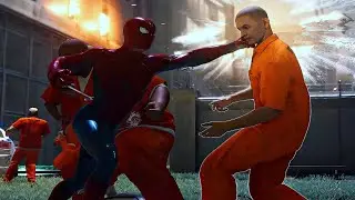 Spider-Man PS5 - Spiderman Vs Full Prison Fight Scene 4K Ultra HD