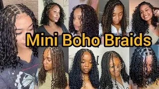 Flawlesss and Cute Mini Boho Braids for Black Women | Short Knotless Boho Braids Hairstyles
