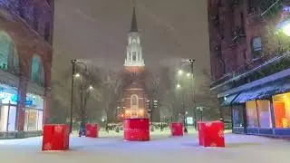 Walking around Burlington Vermont in a Snow Storm